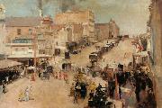 Tom roberts Bourke Street,Melbourne (nn02) oil on canvas